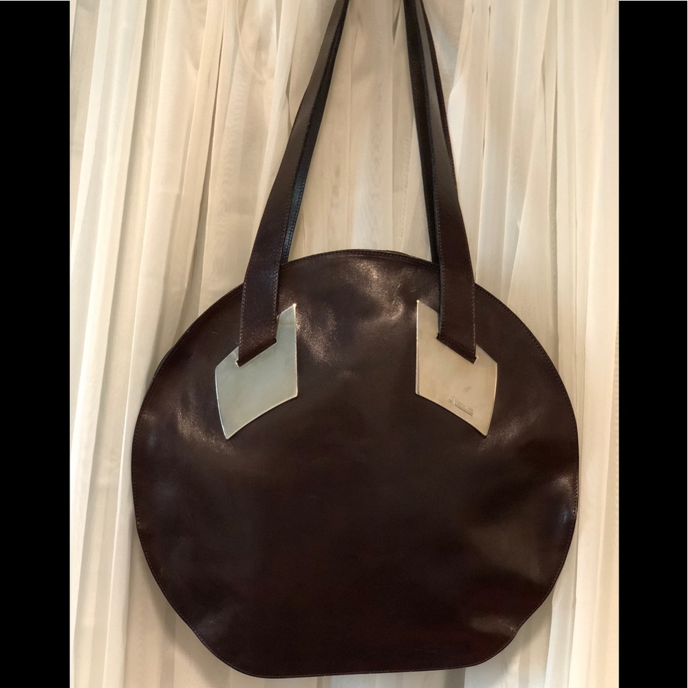 Brown Italian leather handbag by La Doppia Vita